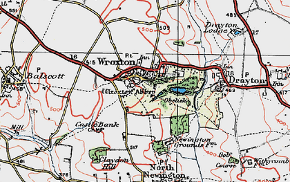 Old map of Wroxton in 1919