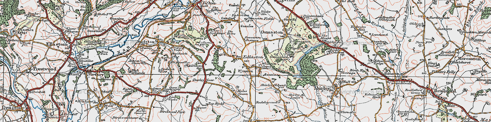 Old map of Wyaston in 1921