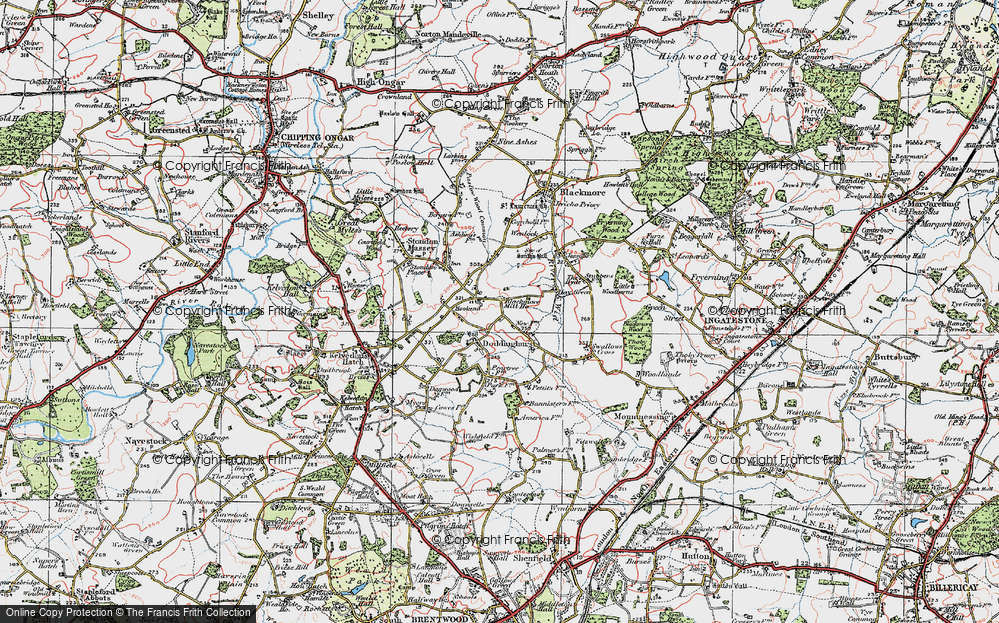 Old Map of Wyatt's Green, 1920 in 1920