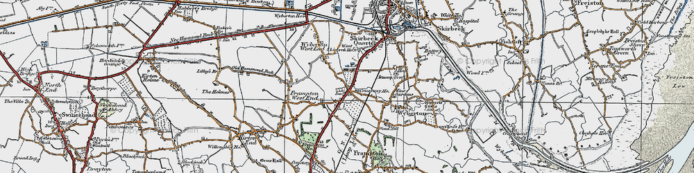 Old map of Wyberton in 1922
