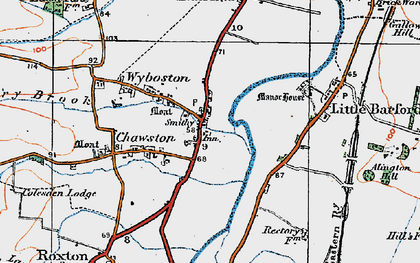 Old map of Wyboston in 1919
