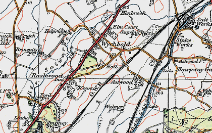 Old map of Wychbold in 1919