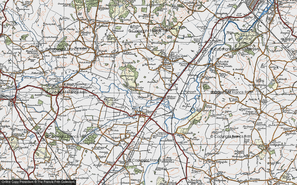 Old Map of Wychnor, 1921 in 1921