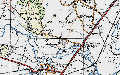 Old map of Wychnor in 1921