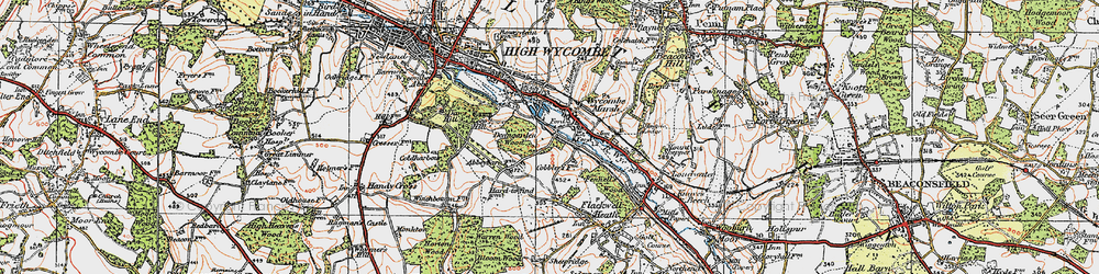 Old map of Wycombe Marsh in 1919