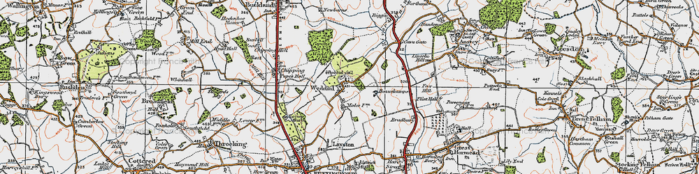 Old map of Wyddial in 1919