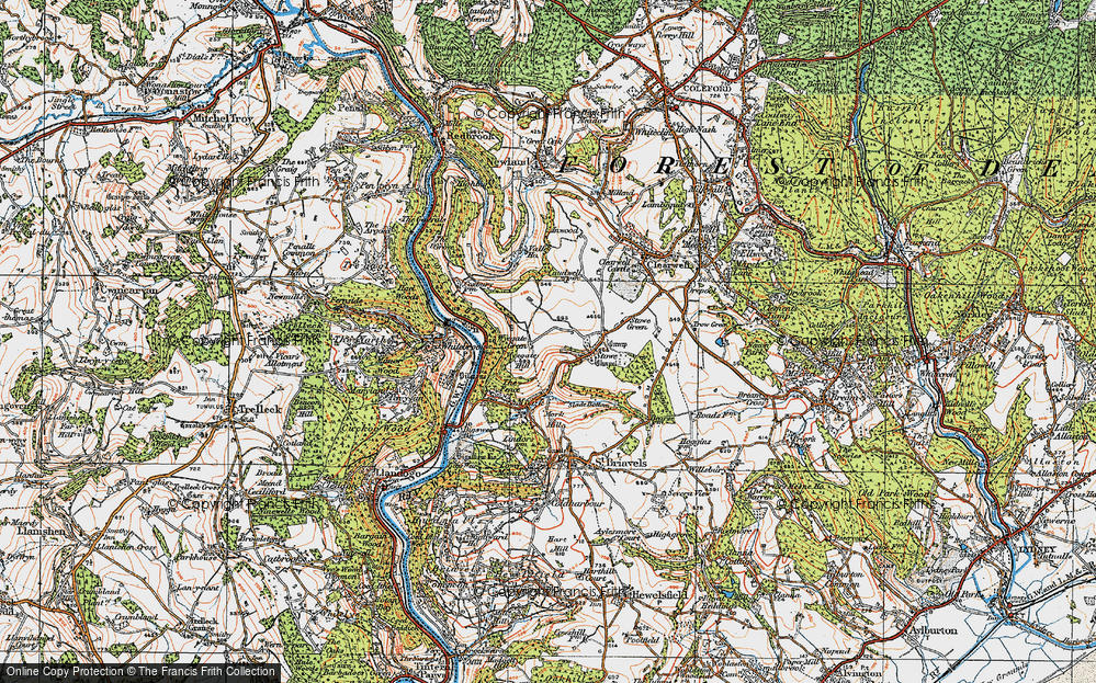 Old Map of Historic Map covering Wyegate Hill in 1919