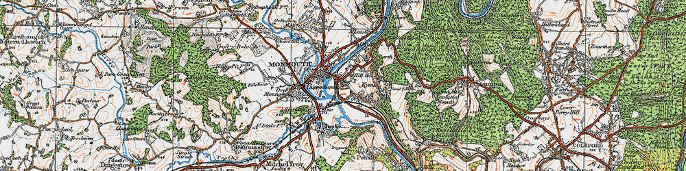 Old map of Wyesham in 1919
