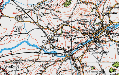 Old map of Wyke Champflower in 1919