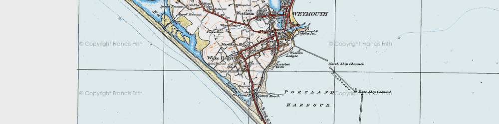 Old map of Wyke Regis in 1919
