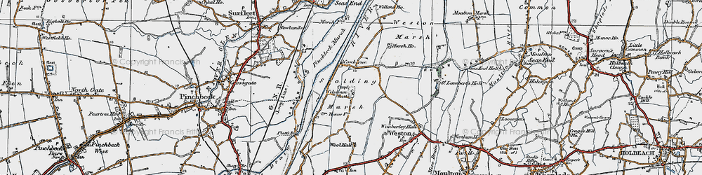 Old map of Wykeham in 1922
