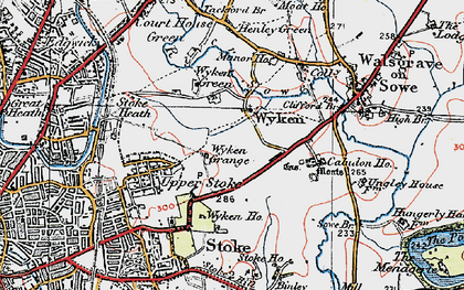 Old map of Wyken in 1920