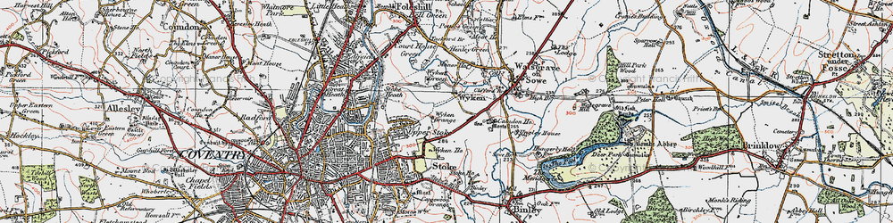 Old map of Wyken in 1920