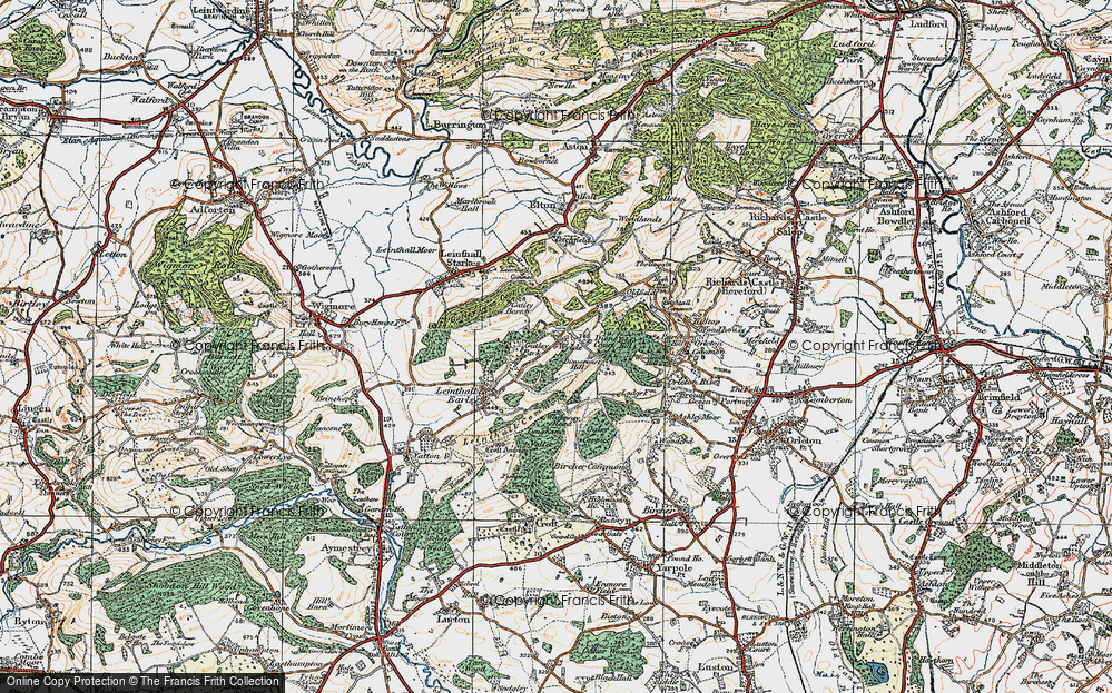 Old Map of Historic Map covering Yeld's Hill in 1920