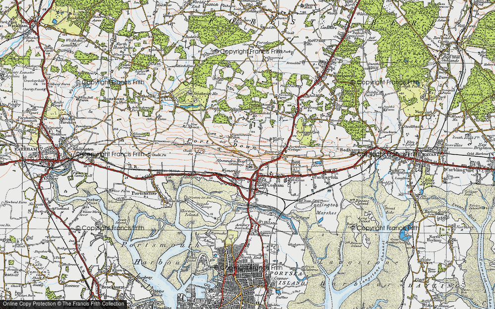 Old Map of Wymering, 1919 in 1919