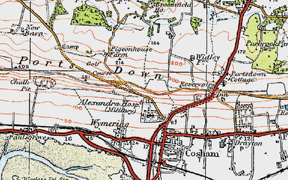 Old map of Wymering in 1919