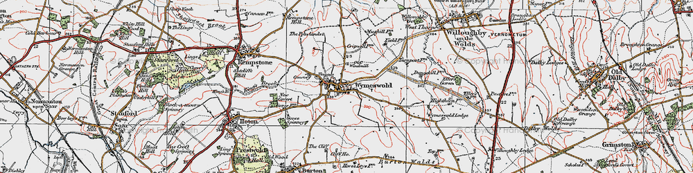Old map of Wymeswold in 1921