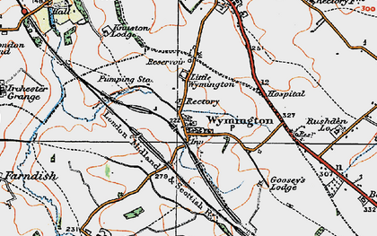 Old map of Wymington in 1919