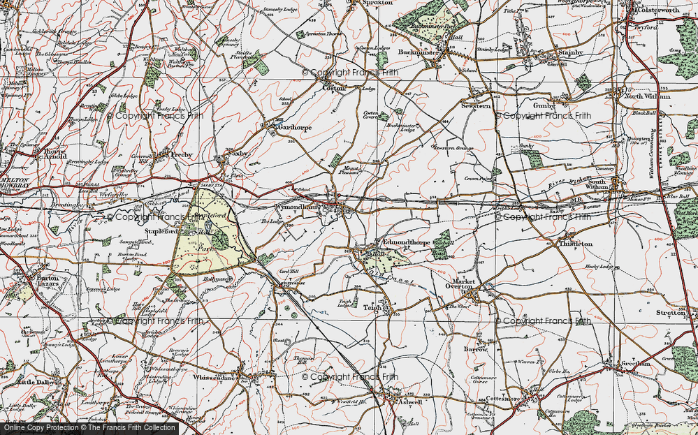 Old Map of Wymondham, 1921 in 1921