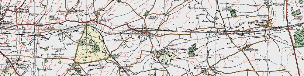 Old map of Wymondham in 1921