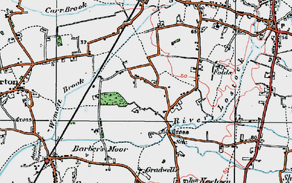 Old map of River Lostock in 1924