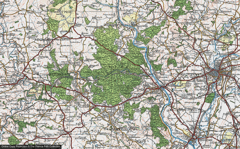 Old Map of Historic Map covering Wimperhill Wood in 1921