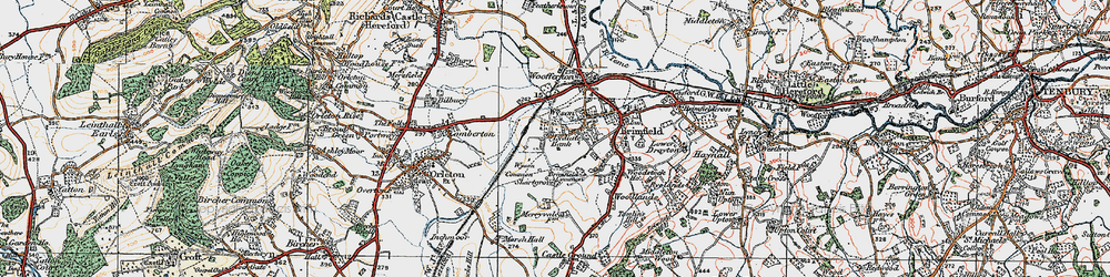 Old map of Brimfield Common in 1920
