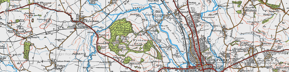 Old map of Wytham in 1919