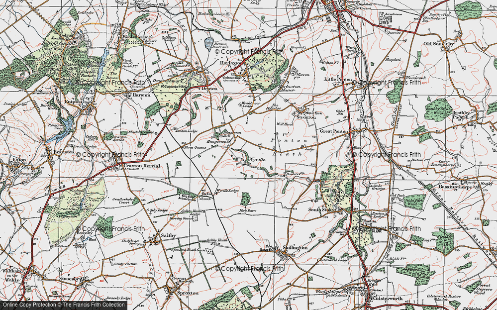 Old Map of Wyville, 1921 in 1921