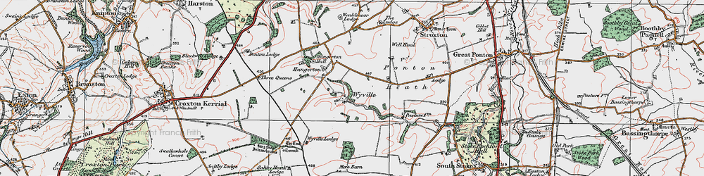 Old map of Wyville in 1921