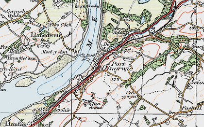 Old map of Y Felinheli in 1922