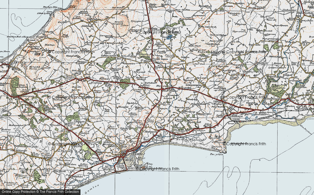 Old Map of Historic Map covering Afon Erch in 1922
