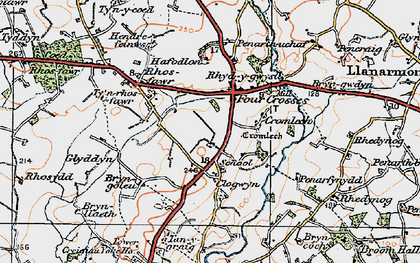 Old map of Afon Erch in 1922