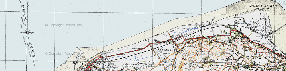 Old map of y-Ffrith in 1922