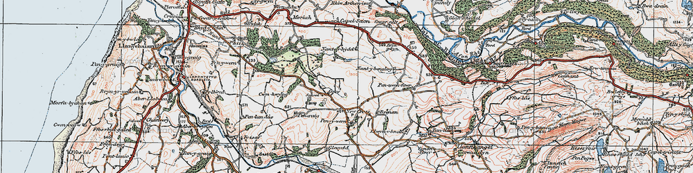 Old map of Y Gors in 1922