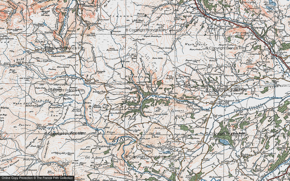 Old Map of Y Gribyn, 1921 in 1921
