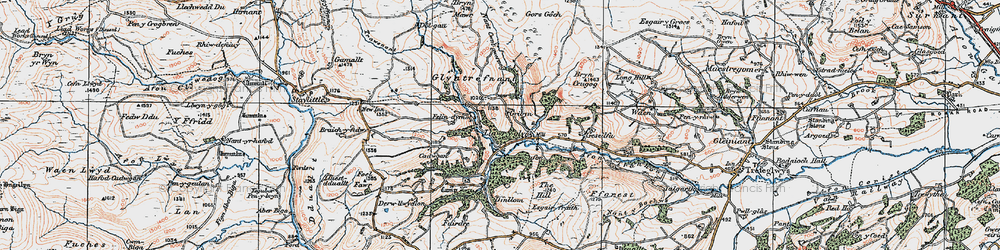 Old map of Y Gribyn in 1921