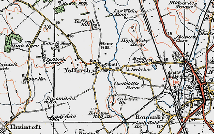 Old map of Yafforth Moor Ho in 1925