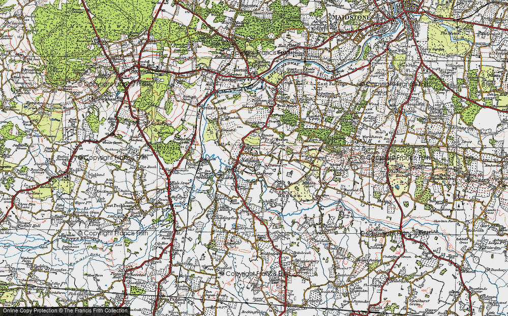 Old Map of Yalding, 1920 in 1920