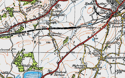 Old map of Yanley in 1919