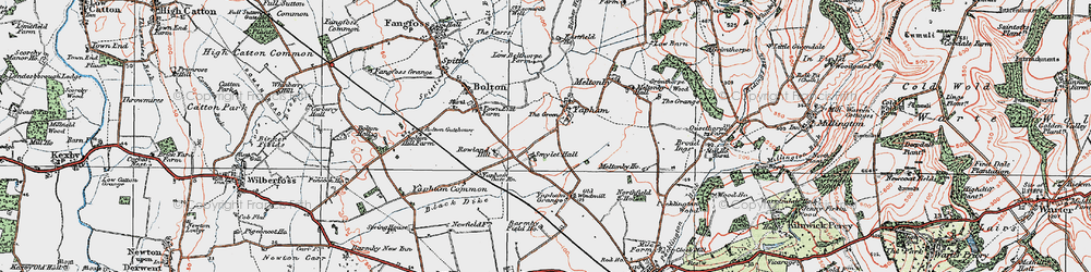 Old map of Yapham in 1924