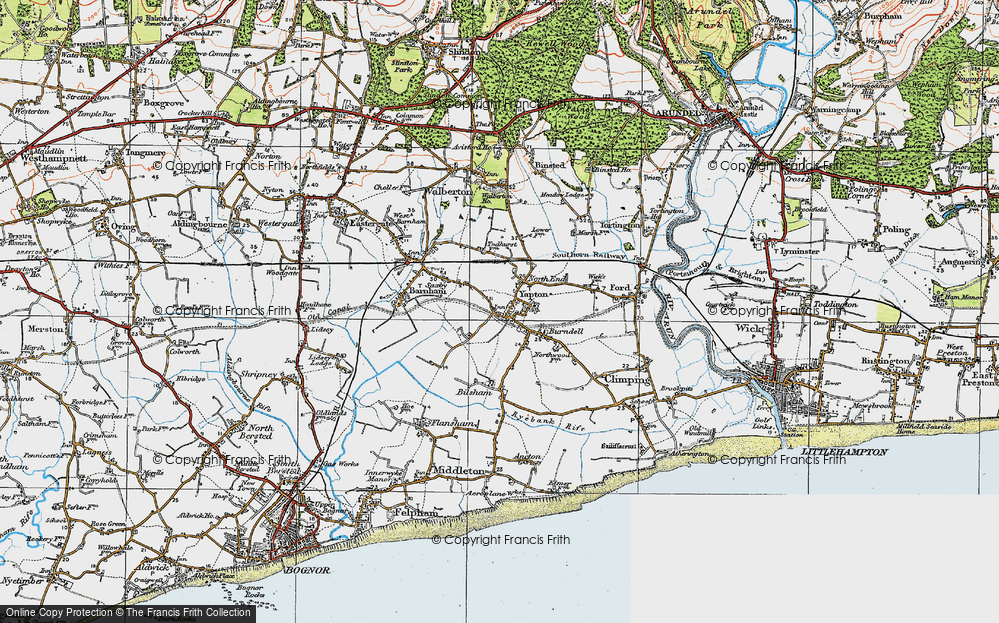 Old Map of Yapton, 1920 in 1920
