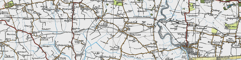 Old map of Yapton in 1920
