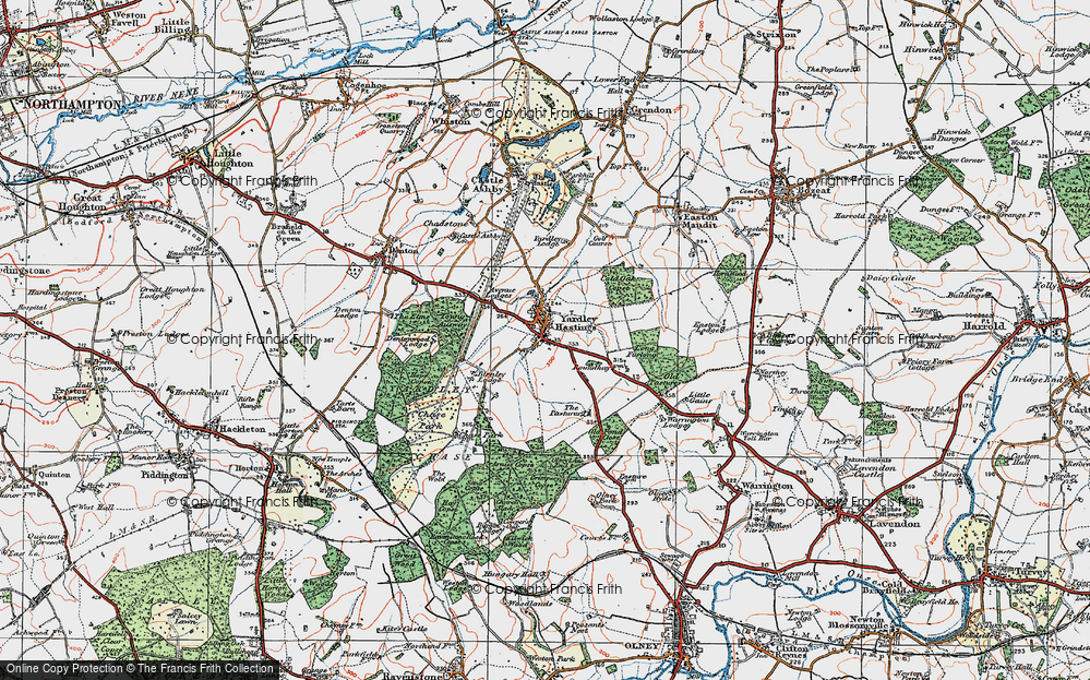 Old Map of Yardley Hastings, 1919 in 1919