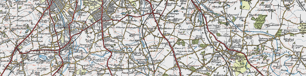 Old map of Yardley Wood in 1921