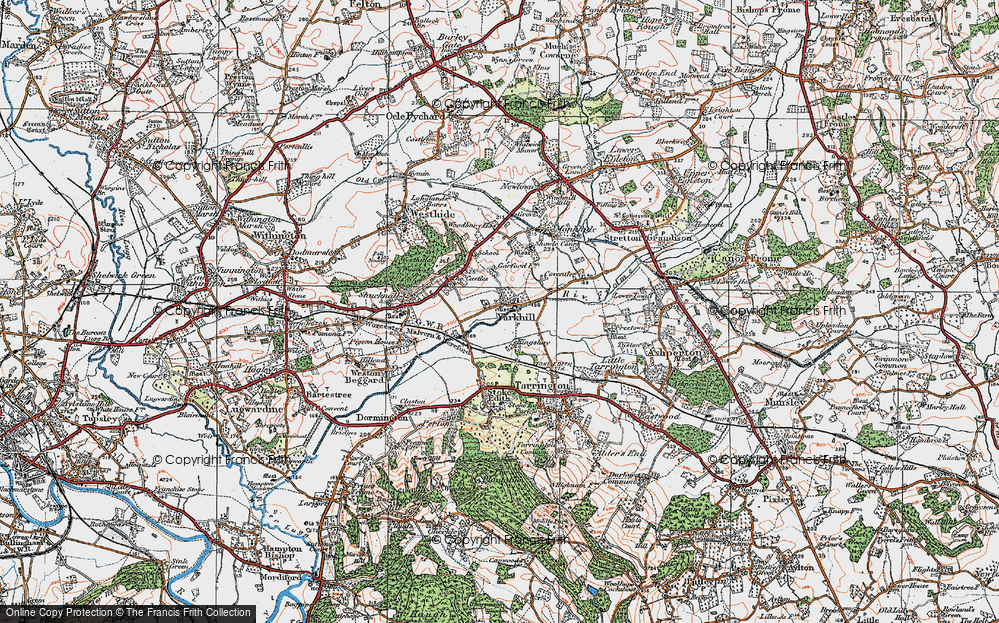 Old Map of Yarkhill, 1920 in 1920