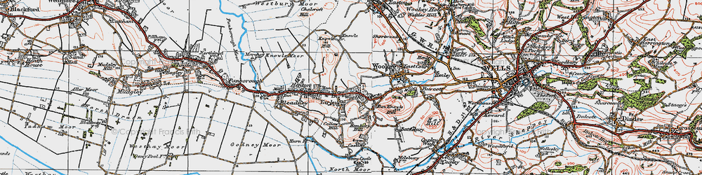 Old map of Yarley in 1919