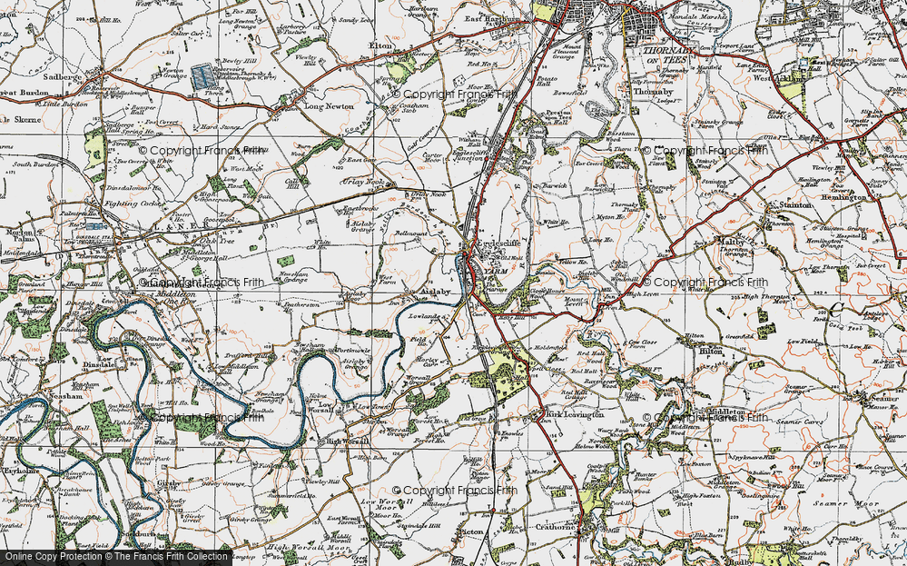Old Map of Yarm, 1925 in 1925
