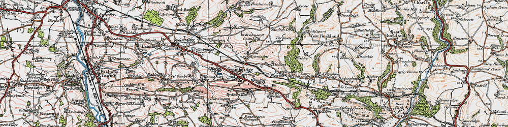 Old map of Yarnacott in 1919