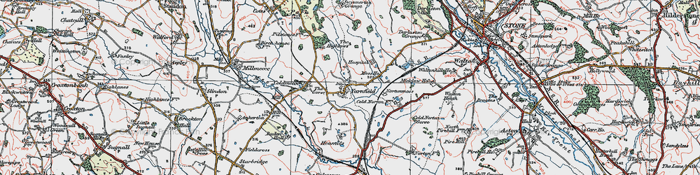 Old map of Yarnfield in 1921